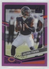 2023 Panini Clearly Donruss Purple 40/199 Justin Fields #10 0nw5