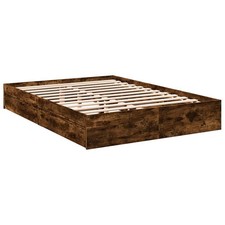 Bed Frame with Drawers Base Smoked Oak 160x200 cm Engineered Wood vidaXL