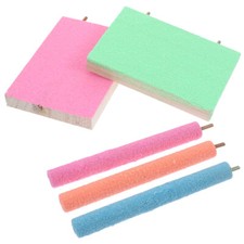 Parrot Chewing Toy Interactive Playtime Perch Bird Cage Sticks Wood Stand