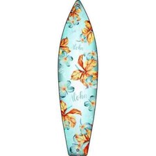 Aloha With Hibiscus Flowers Surfboard Sign 23"x6" Plaque Home Door Garage Wall