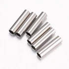 50x 304 Stainless Steel Tube Beads Craft Stainless Steel Color 10x2.5mm Hole 2mm