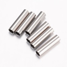 50x 304 Stainless Steel Tube Beads Craft Stainless Steel Color 10x2.5mm Hole 2mm