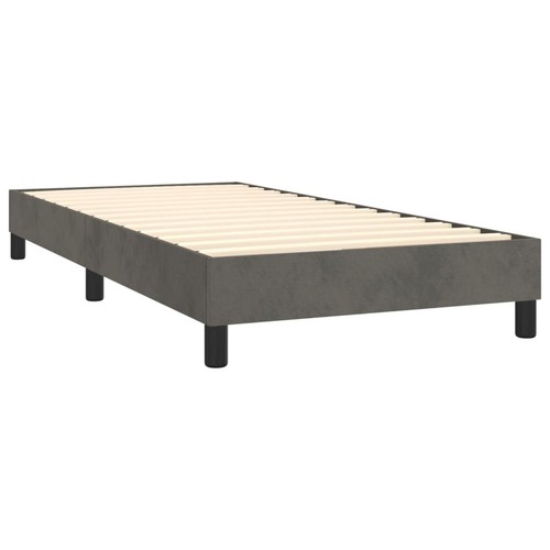 Boxspringbett mit Matratze Dunkelgrau 100x200 cm Samt - Bild 4 von 7