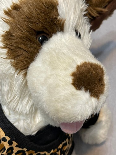 Ropa Build A Bear Dog 18" de peluche animal de peluche BABW blanco marrón suave BABW - Imagen 2 de 12