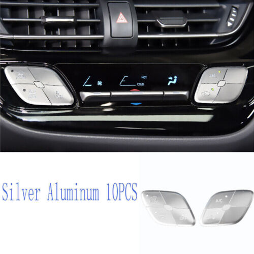 For Toyota C-HR CHR 2018-2022 Silver Aluminum Central Console AC Button Cover - Picture 3 of 6