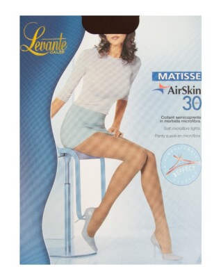 Women's tights 30 den 33 dtex semi-opaque microfiber all-nude flat seam LEVANTE 