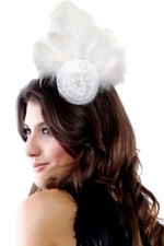 Mini Chapeaux Bibi Broche  Blanc - Mariage Cérémonie Soirée - Cabaret - 