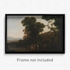 Claude Lorrain - Landscape with Figures Wading Through a Stream Print 11x17 Art