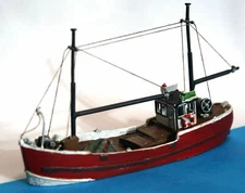 Wooden Fishing Trawler 64 NMB17 UNPAINTED N Gauge Scale Langley Models Kit
