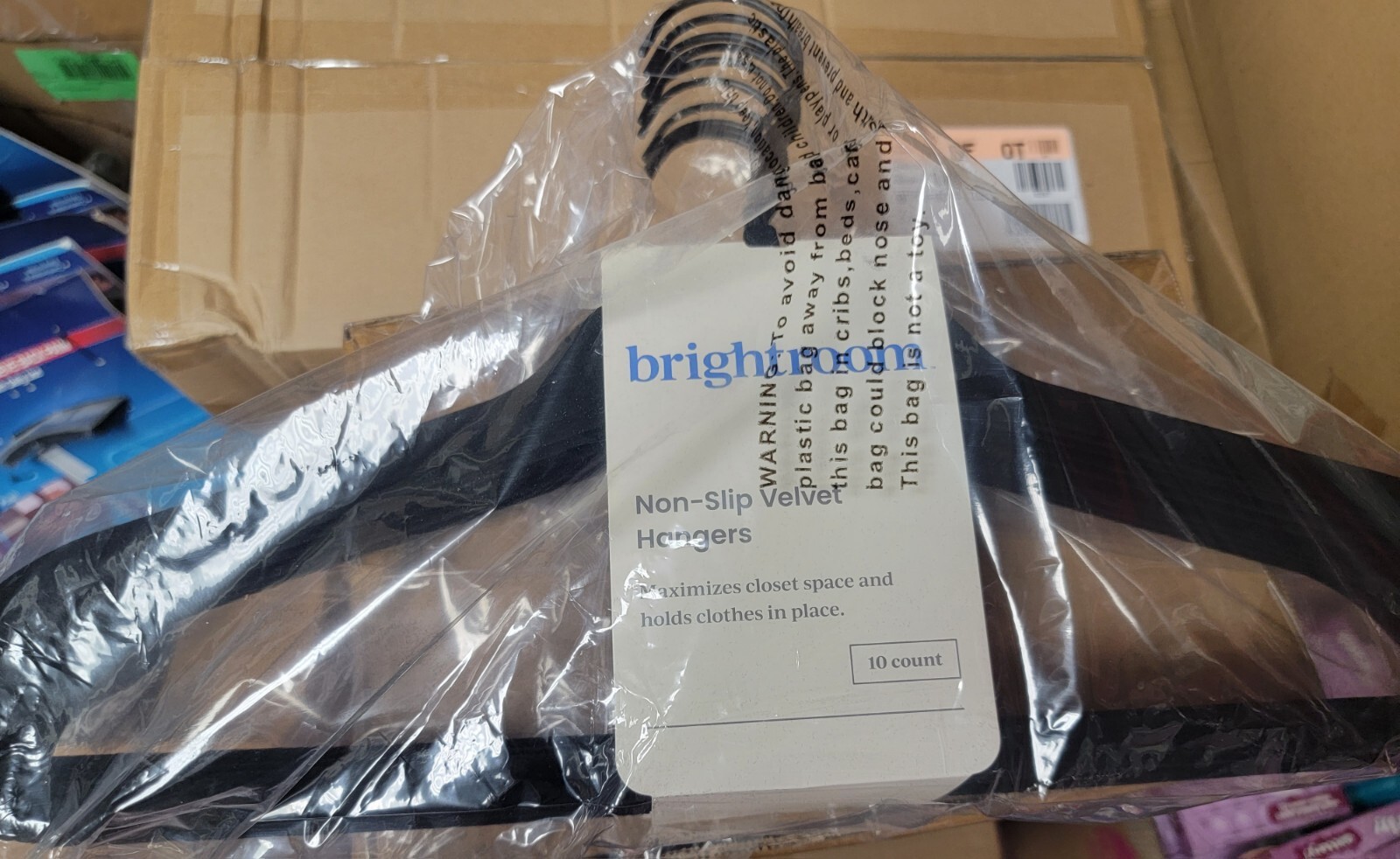 Brightroom Velvet Hangers Clothes Heavy Duty Non Slip Hangers 10 Pack NEW!!!-image