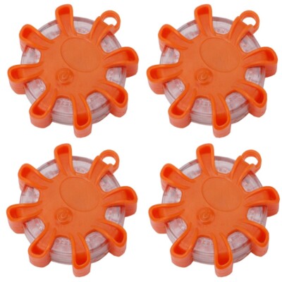 4Pcs LED Warnblinkleuchte Pannenleuchte Unfalllicht rotierend inkl. Batterien AG