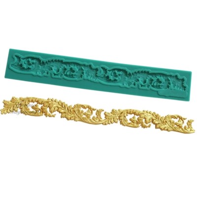 Baroque Fondant Border Mold Scroll Lace Fondant Silicone Molds for Crafts Cake
