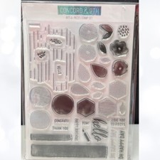Concord 9th BITS PIECES Shapes Hearts 6x8 Rubber Stamps