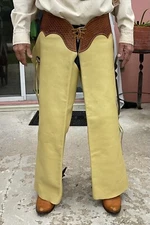 Vintage Used Batwing CHAPS- Chinks - Leather Cowboy Western See Size Med-Large