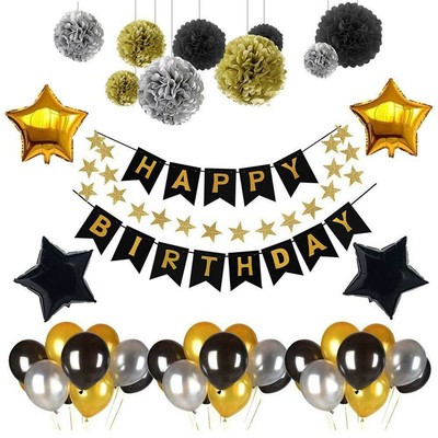 Happy Birthday Party Decorations Banner Bunting Balloons Child