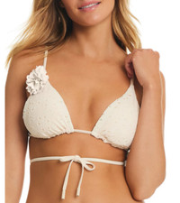 Red Carter Eyelet Adjustable Strap Triangle Bikini Top 78 Size M  U5 494 NEW