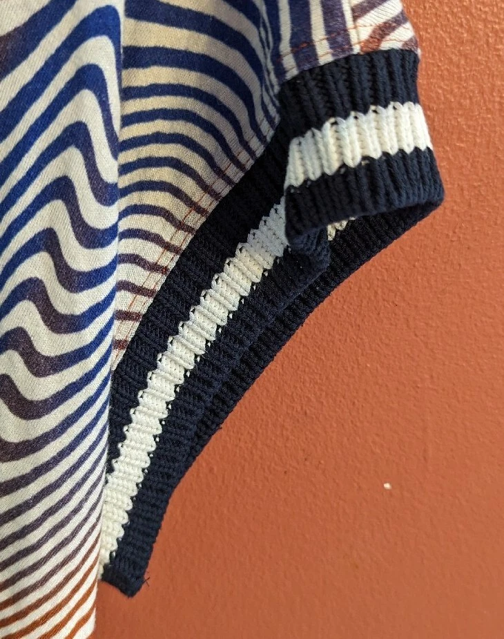 JEAN PAUL GAULTIER Maille Femme Y2K V 领连衣裙 意大利 尺寸 M 曼陀罗条纹  — 第 3/4 张图片