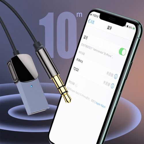 Bluetooth-Aux-Kabel-Adapter Dongle Auto-Audio-Buchse Auf 3 5 Mm Bluetooth 5. > - Photo 8/16