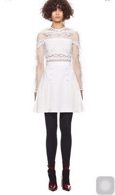self portrait bellis lace trim dress