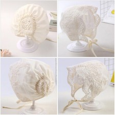 2pcs Baby Bonnet 6-12 months Girl Baptism Headband Head Wraps Dedication Gift