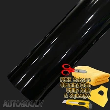 120" x 60" Gloss Black Vinyl Film Wrap Sticker Decal Air Bubble Free 10ft x 5ft