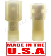 100 YELLOW 12-10 GAUGE MALE FEMALE SPADE WIRE CONNECTORS TERMINALS SPLICE