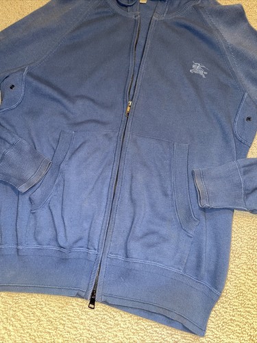 Burberry Brit Blue Zip Up Hoodie Jacket Size Small 100% Cotton - Picture 4 of 12