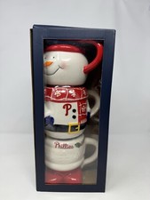 Philadelphia Phillies 3-Pack Stackable Holiday Snowman Mug Set Gift-Ceramic MLB
