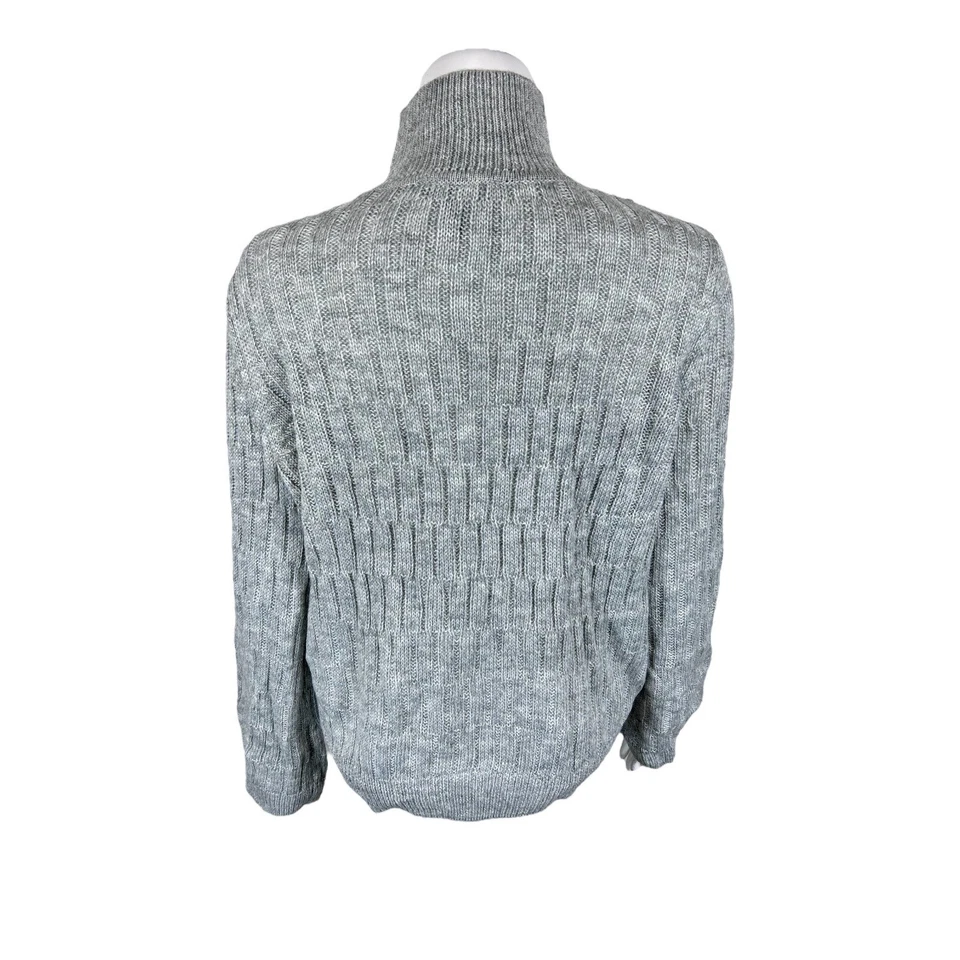 Suéter feminino Lisa Rinna Collection texturizado manga larga cinza claro tamanho grande - Imagem 2 de 2