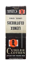 Curlee Clothes Lenox Clothiers Lenox Iowa Vintage Match Cover