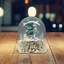 3.25"H Sea Turtle Snow Globe Ornament Home Decor Unique Gift
