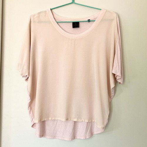 David Lawrence Silk 1/2 Dolman Sleeve Blouse Size 12 Pink Shirt Relax Top As New - Picture 2 of 11