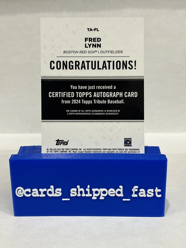 FRED LYNN 2024 Topps Tribute Gold On-Card Auto #/75 Boston Red Sox AUTOGRAPH - Image 2 of 2