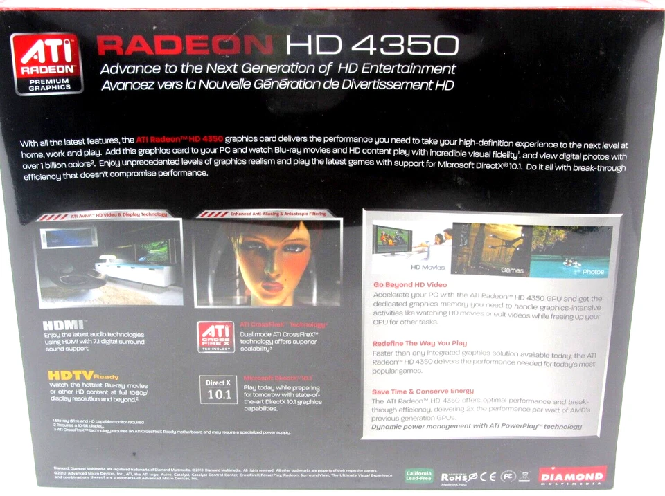 NEW SEALED DIAMOND RADEON HD 4350 GRAPHICS CARD  - Image 3 of 3