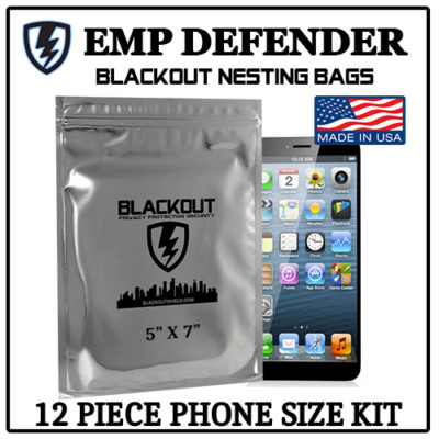 FARADAY CAGE EMP ESD BAGS 12 PC PHONE SIZE 5'' X 7'' PREPPER KIT BY EMP DEFENDER