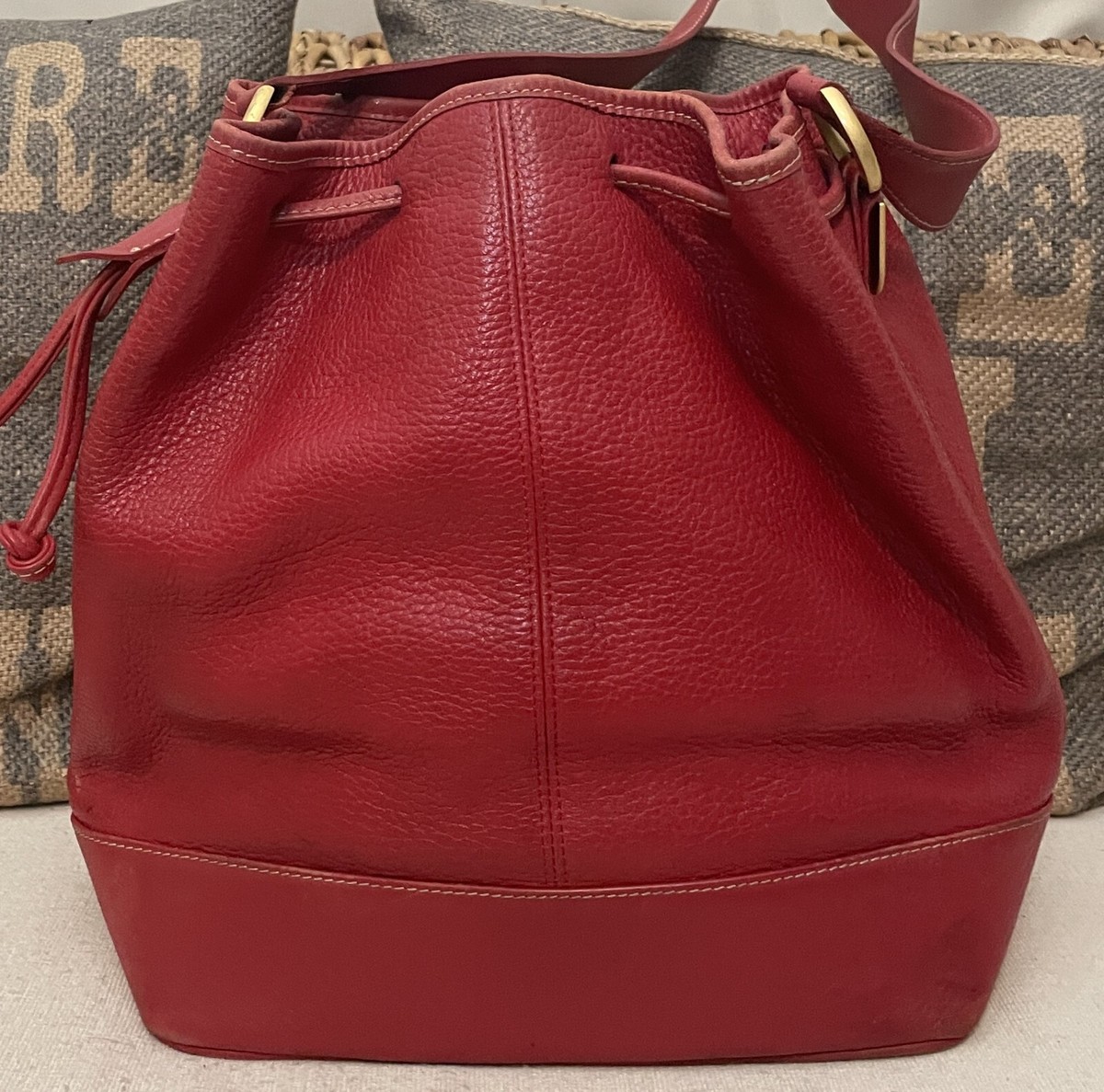Guy Laroche Paris Leather Bucket in Red Shoulder Bag (C-121) | eBay