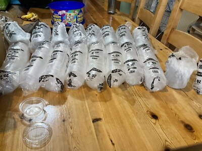 2 Unzen Plastikbecher/Töpfe mit Deckel x 416 insgesamt - Ideal für Lebensmittel, Wachsherstellung