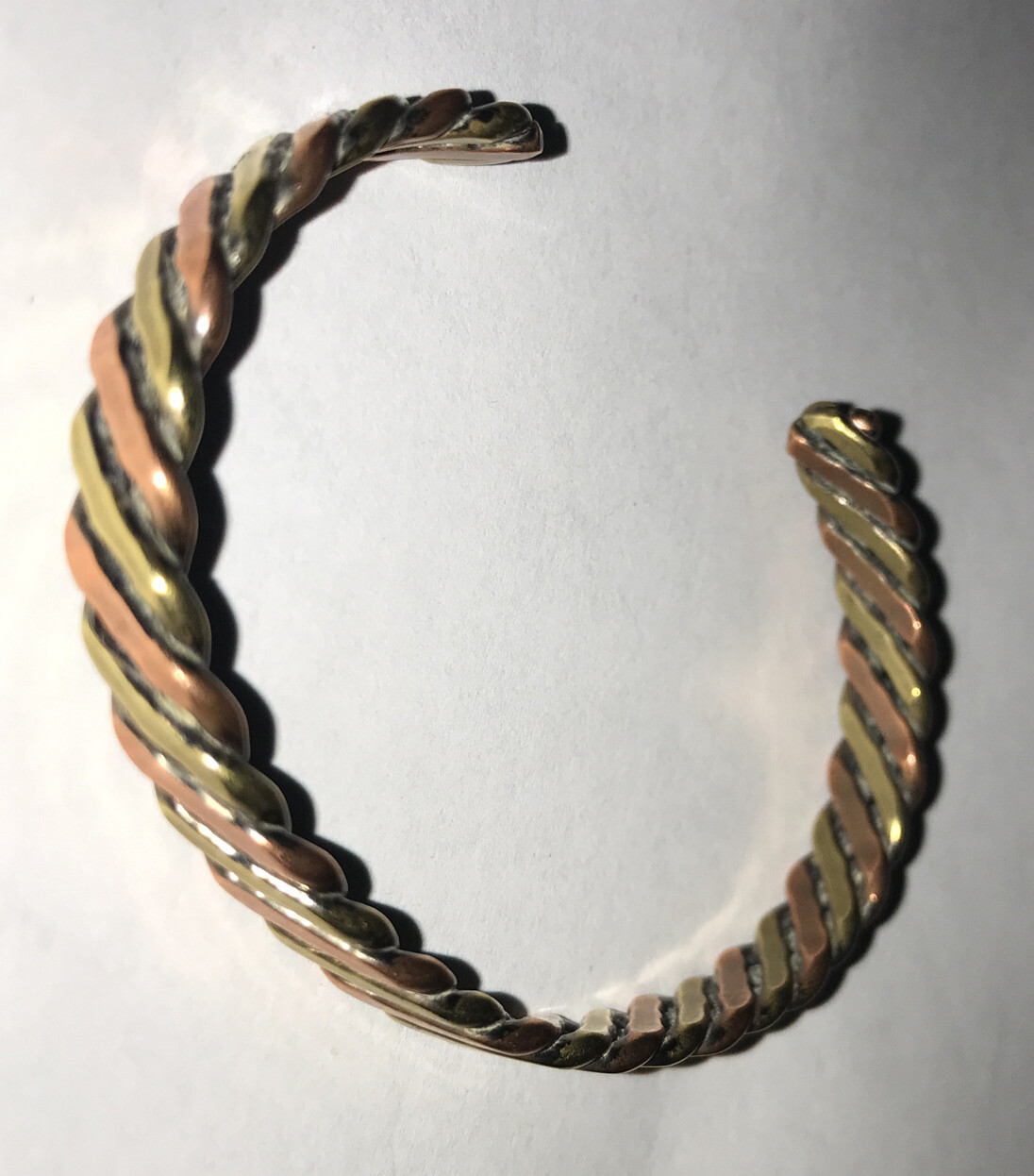 Vtg Two Tone Copper  Bangle Bracelet - image 7