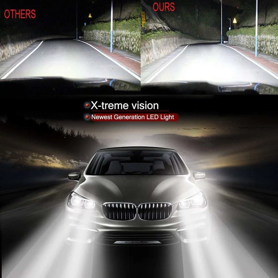 2件装白色LED大灯灯泡适用于钴2005-2010 /庞蒂亚克G5 2007-2010 A++ — 第 3/4 张图片