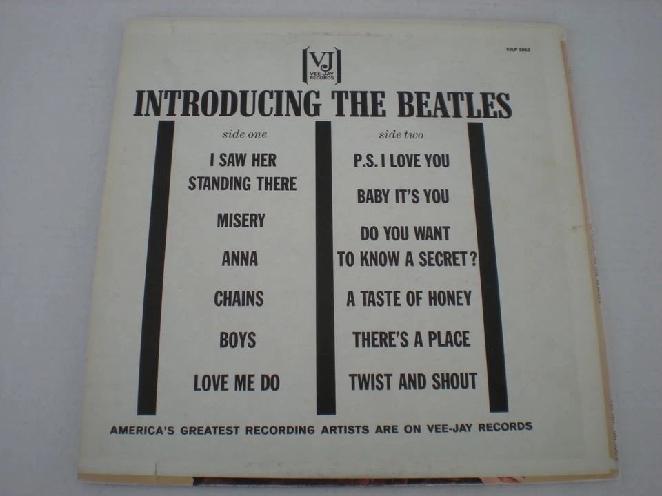Introducing The Beatles lp Vee-Jay VJLP-1062 Version 2 Black USA 1964 Vinyl Foto 2 de 4