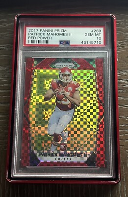 PATRICK MAHOMES 2017 PANINI PRIZM RED POWER ROOKIE /49 #269 RC PSA