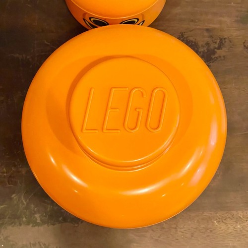 (2) LEGO Storage 5005886 + 5006590 Large & Small Head Bright Orange Pumpkin - Picture 3 of 15