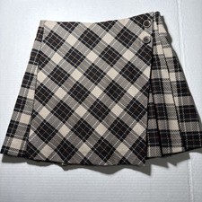 Zara Pleated Kilted Multi Color Plaid Winter Wrap Style Skirt Girls Sz 13-14