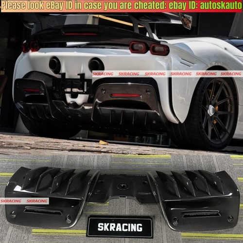 For Ferrari SF90 Dry Carbon Fiber Front Rear Lip Side Skirts Spoiler Wing Kits - Picture 27 of 104
