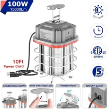 Industrial LED Temporary Work Light 100W Linkable Projects Jobsite High Bay Lamp