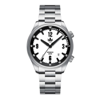 Phoibos Storm Corsair Stahl Automatik Weiß Full Lume Diver Herrenuhr