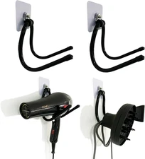 Universal Hair Dryer Holder, Blow Dryer Hanger Hook Wall Mount for Hair Dryer, T