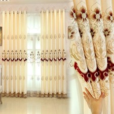 1 Pair European Luxury Embroidered Curtains for Living Room Bedroom
