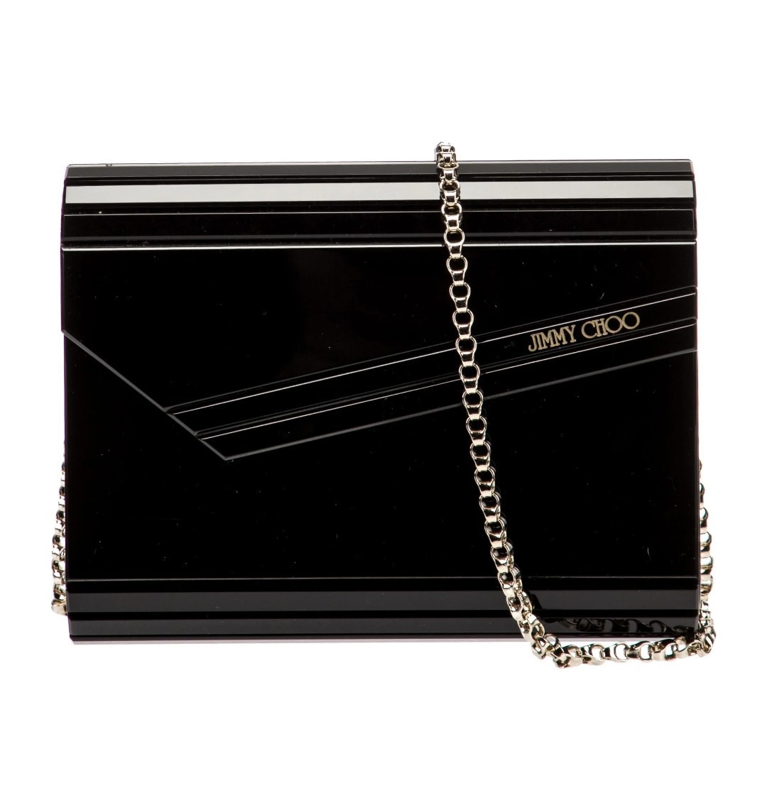 Jimmy Choo Black Acrylic Mirror Candy Clutch | eBay
