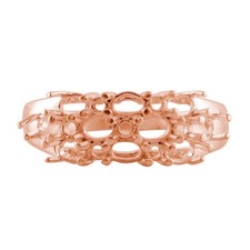 925 Sterling Silver 4x3mm Oval Semi Mount Eternity Ring For Engagement Ring